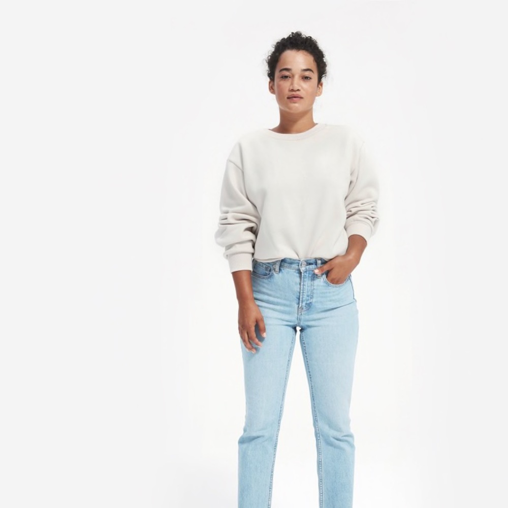Everlane Oversized Fleece Crew in Stone